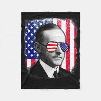 Calvin Coolidge USA Flagga 4:e Juli  Fleecefilt