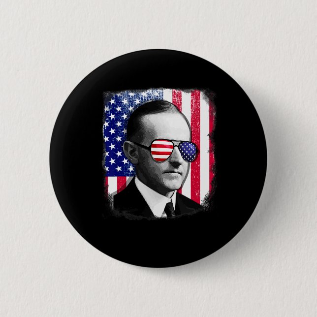Calvin Coolidge USA-flaggan 4 juli  Knapp (Framsida)