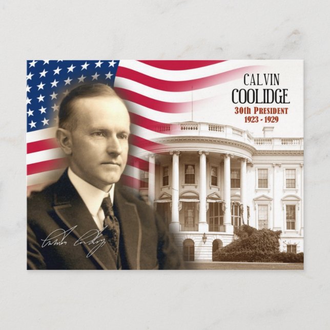 Calvin Coolidge - USA:s 30:e president Vykort (Framsida)