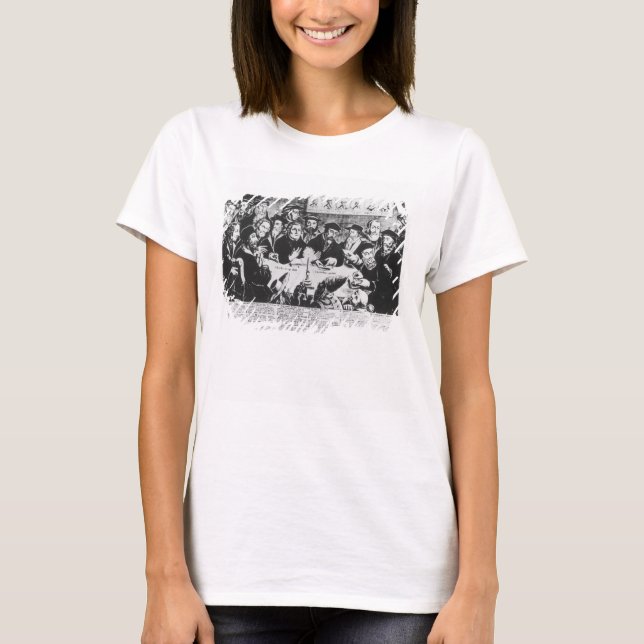 Calvin och Luther (gravyr) T-shirt (Framsida)