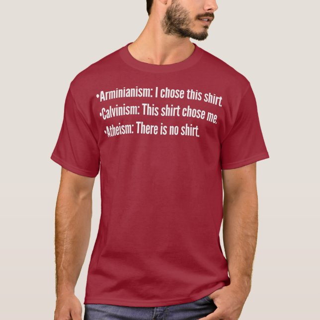 Calvinism mot arminian mot astism Christian TULIP T Shirt (Framsida)
