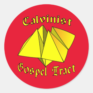 Calvinist Gospel Tract Round Sticker Runt Klistermärke
