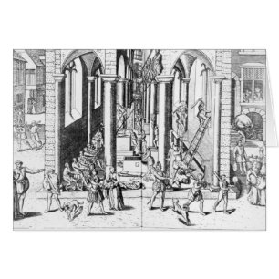 Calvinists som förstör statyer hälsningskort