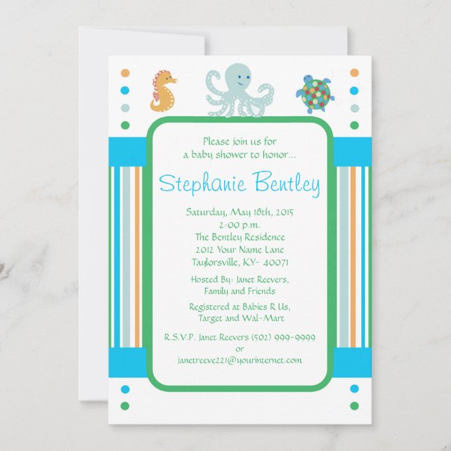 Calypso 5x7 inbjudan Sea Creates (Framsida)