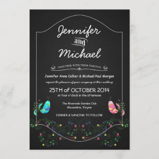 Calypso Love birds Chalkboard bröllopsinbjudningar Inbjudningar