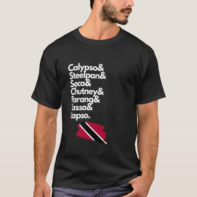 Calypso Steelpan Soca Chutney Parang Tassa Rapso T Shirt (Framsida)