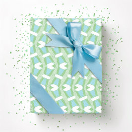 Calypso Wavy Stripe in Light Green and Aqua Presentpapper