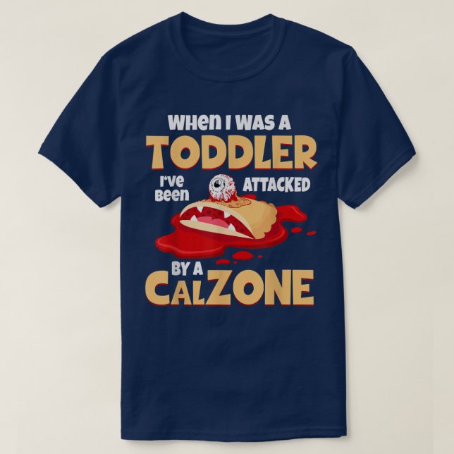 Calzone Pizza Attacks Småbarn Panzerotti T Shirt (Design framsida)