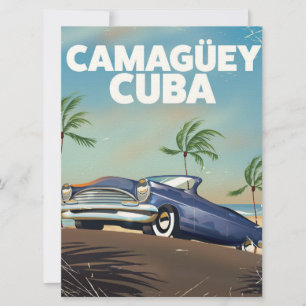 Camagüey Cuban vintage resor poster Inbjudningar