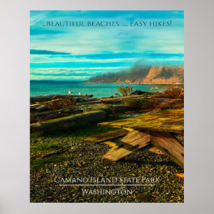 Camano Island State Park Editable Text och Photo Poster