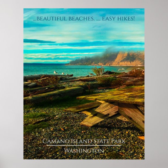 Camano Island State Park Editable Text och Photo Poster (Framsidan)