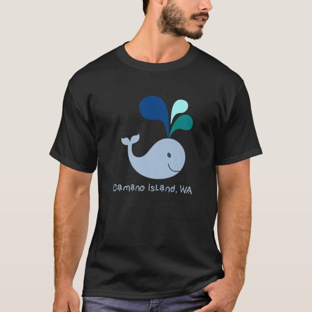Camano Island Washington Cute Whale Älskare Teckna T Shirt (Framsida)