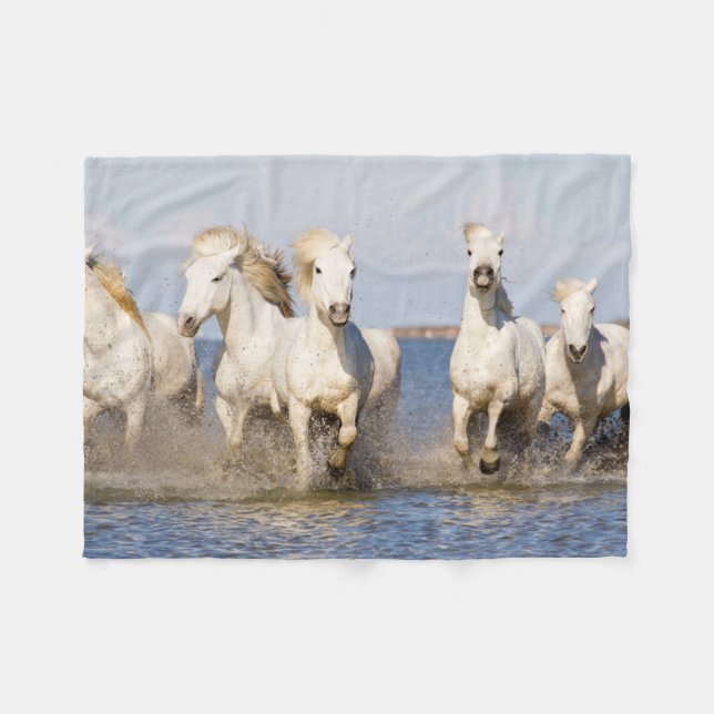 Camargue Horses Fleecefilt (Framsidan (Horisontell))