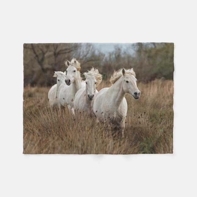 Camargue Horses Running Fleecefilt (Framsidan (Horisontell))