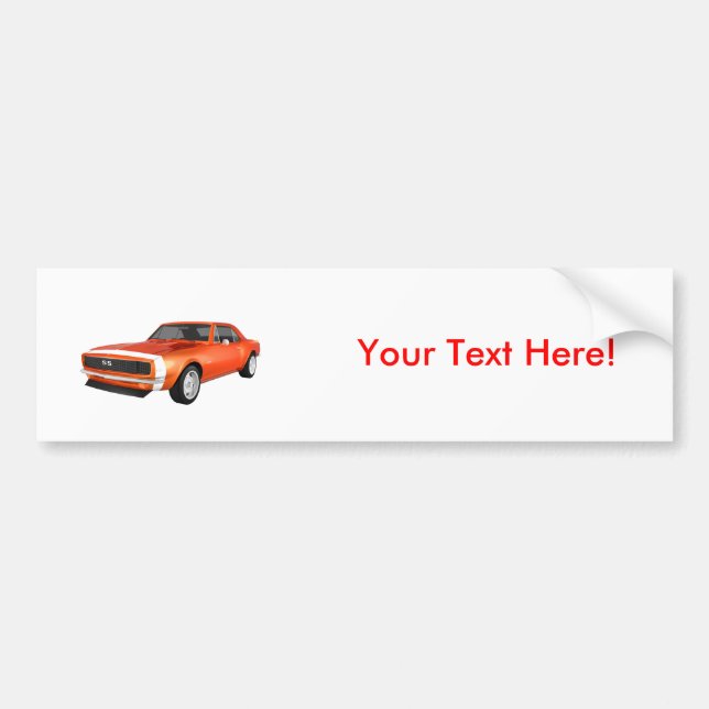 Camaro 1967 SS: Orange fullföljande: 3D Bildekal (Framsidan)