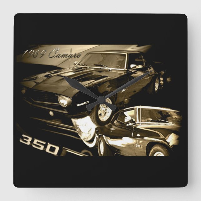 Camaro 1969 tar tid på fyrkantig klocka (Framsida)
