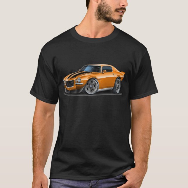 Camaro 1970-73 orange/Blk-bil Tee Shirt (Framsida)