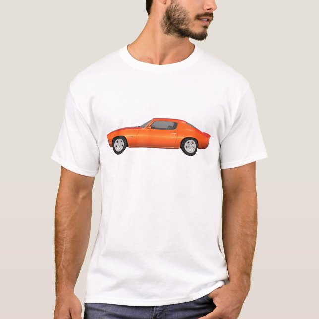 Camaro 1972: Muskelbil: Orange fullföljande: Tee Shirt (Framsida)