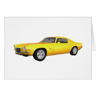 Camaro 1972 Z28: Muskelbil: Gult fullföljande: Hälsningskort