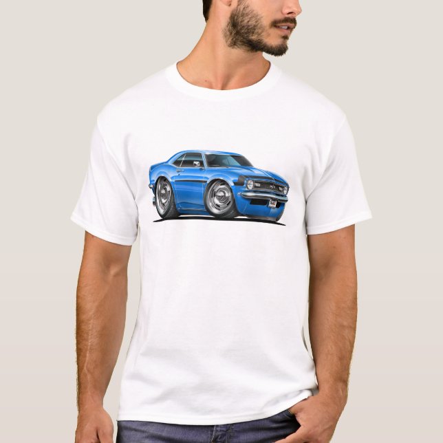 Camaro blåsvart bil 1968 t-shirt (Framsida)