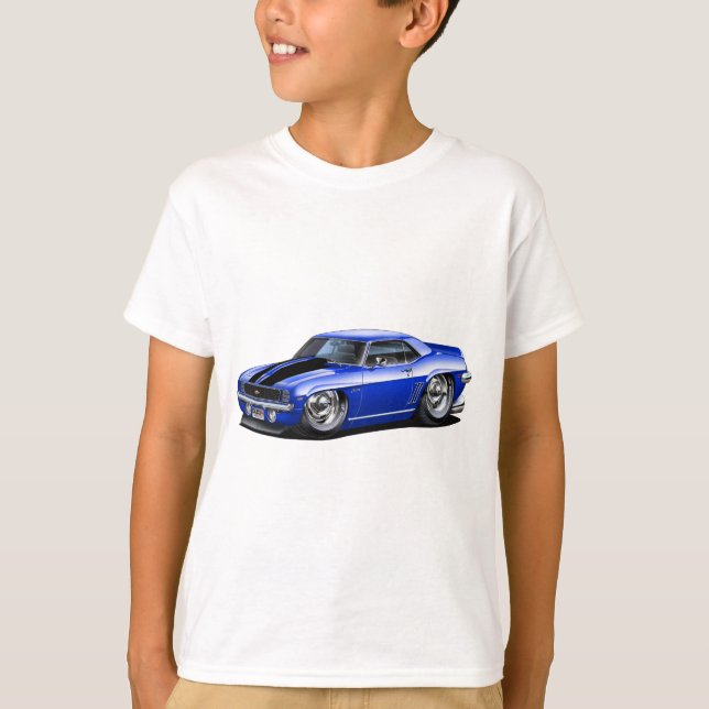 Camaro blåsvart bil 1969 tee (Framsida)