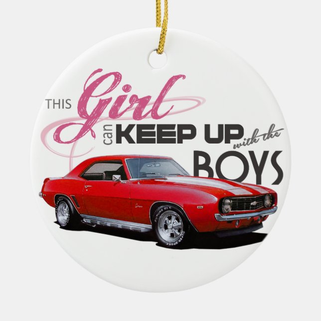 Camaro Girls Julgransprydnad Keramik (Framsidan)