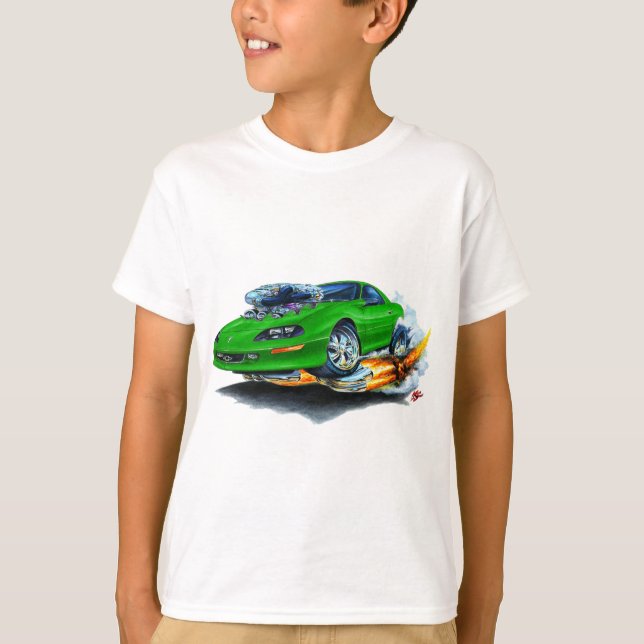 Camaro grön bil 1993-97 t-shirt (Framsida)