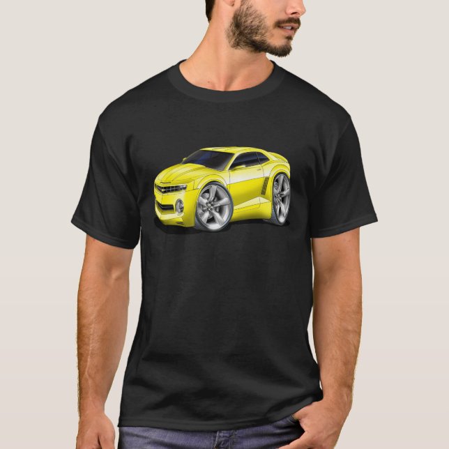 Camaro gul bil 2010-11 t-shirt (Framsida)