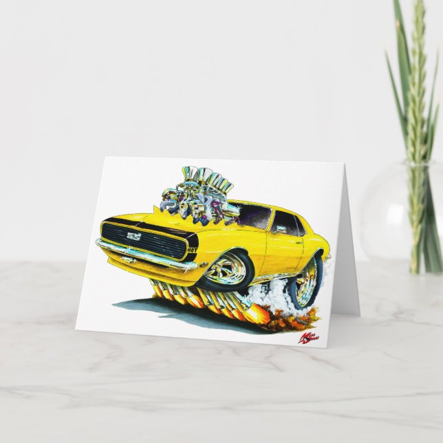 Camaro Gult-Svart bil 1968 Kort (Framsida)