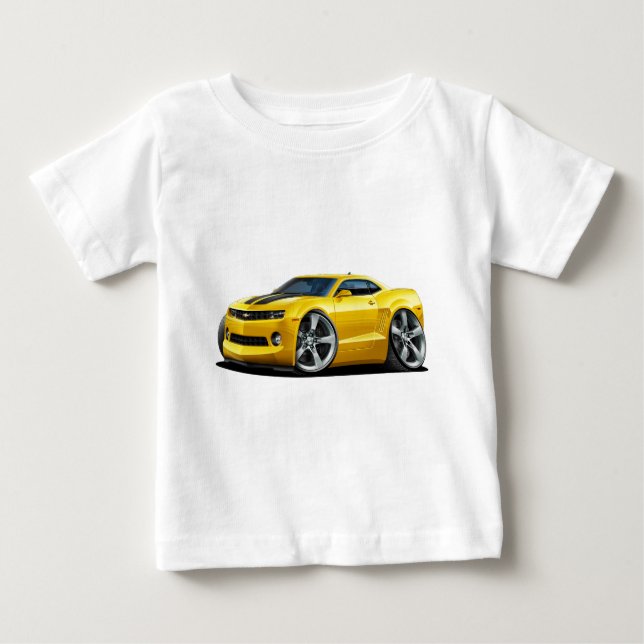 Camaro Gult-Svart bil 2010-12 T-shirt (Framsida)