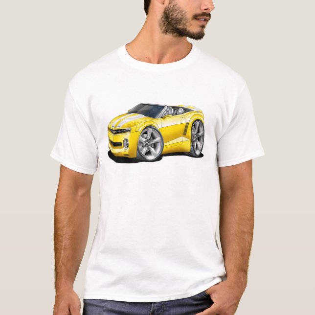 Camaro Gult-Vit cabriolet 2012 Tee Shirt (Framsida)