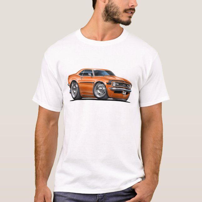 Camaro Orange-Svart bil 1968 Tee Shirt (Framsida)