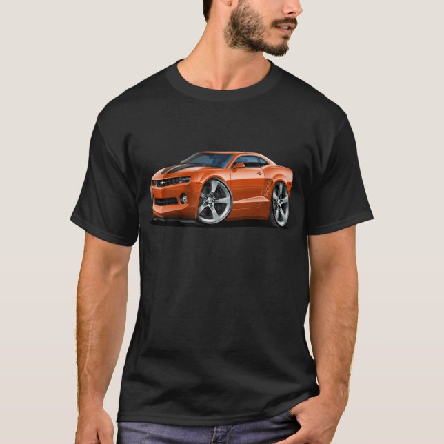 Camaro Orange-Svart bil 2010-12 T-shirt (Framsida)