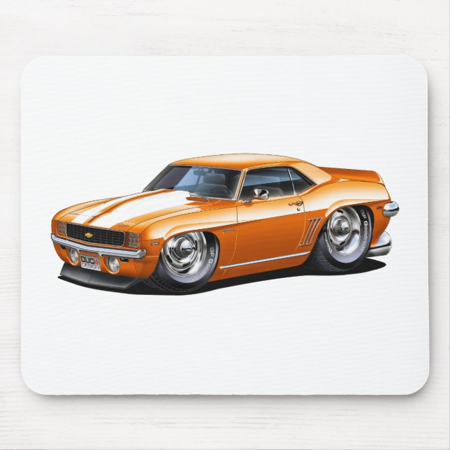 Camaro Orange-Vit bil 1969 Musmatta (Framsidan)