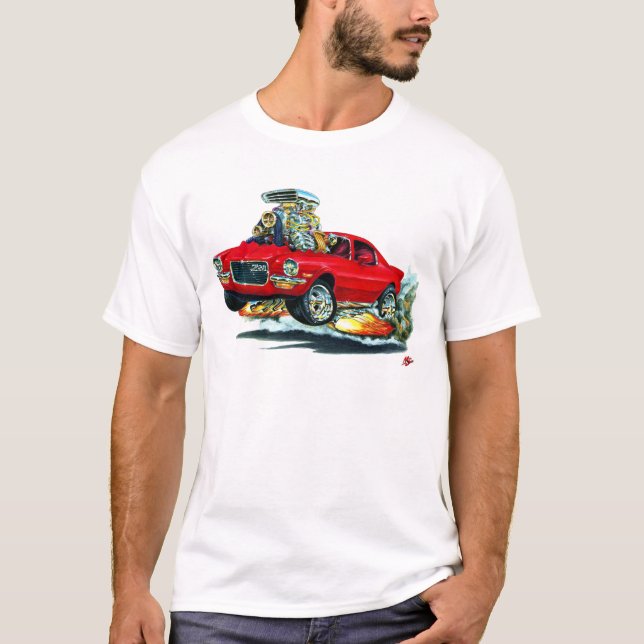 Camaro röd bil 1970-72 t shirt (Framsida)
