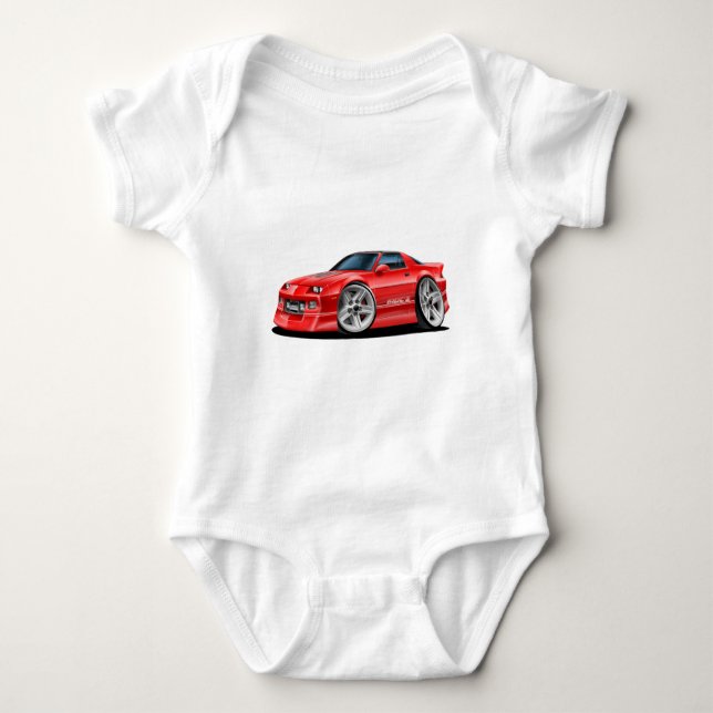 Camaro röd bil 1982-92 t-shirt (Framsida)