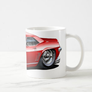 Camaro Röd-Svart bil 1969 Kaffemugg