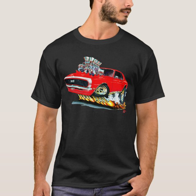 Camaro Röd-Vit bil 1968 T-shirt (Framsida)