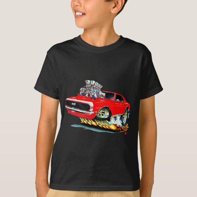 Camaro Röd-Vit bil 1968 Tee Shirt (Framsida)