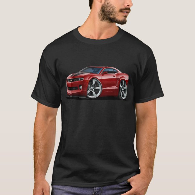 Camaro Rödbrun-Svart bil 2010-12 Tee (Framsida)