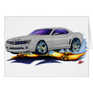Camaro silverbil 2010 hälsningskort