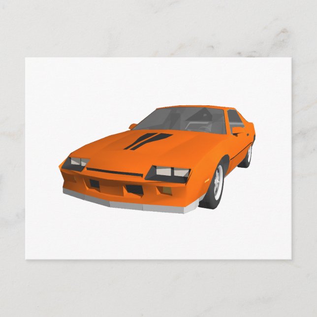 Camaro Sports Car: 3D-modell: Vykort (Framsida)
