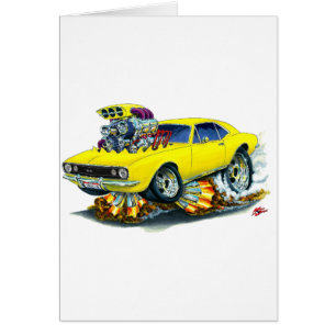 Camaro SS gul bil 1967 Hälsningskort