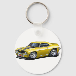 Camaro SS Gult-Svart bil 1969 Nyckelring
