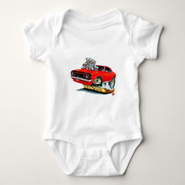 Camaro SS Röd-Svart bil 1968 Tee (Framsida)