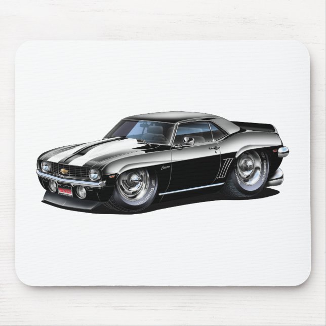 Camaro SS Svart-Vit bil 1969 Musmatta (Framsidan)