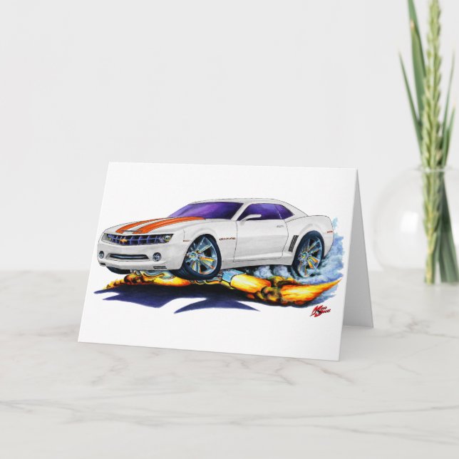 Camaro Vit-Orange bil 2010 Kort (Framsida)