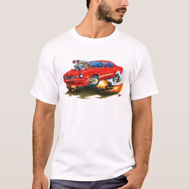 Camaro Z28 röd bil 1979-81 Tee (Framsida)