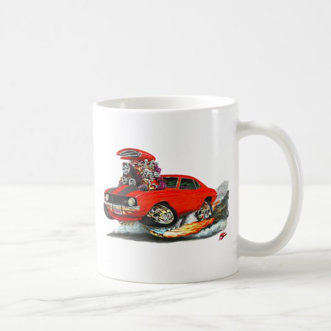 Camaro Z28 Röd-Svart bil 1969 Kaffemugg (Höger)
