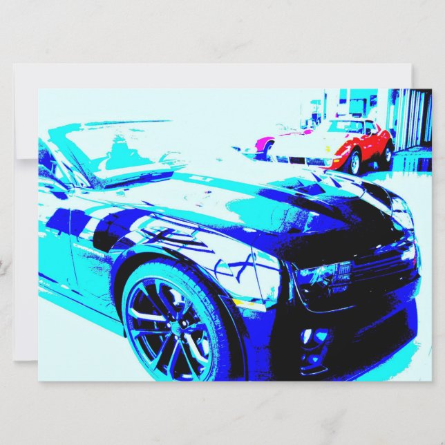 Camaro ZL1 på utställningsrummet golv Inbjudningar (Framsida)